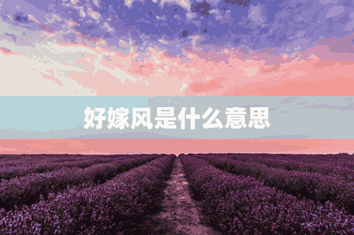 好嫁风是什么意思